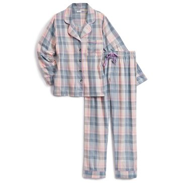 Yarn & Sea Notch Collar Plaid Sleep Set