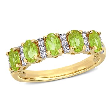 Sofia B. 1/6 cttw Diamond and 1 1/5 cttw Peridot Ring