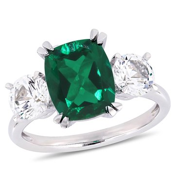 Sofia B. 4 cttw Created Emerald and Created White Sapphire Ring