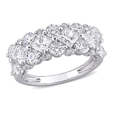 Sofia B. 1/10 cttw Diamond and 3 1/10 cttw Created Moissanite Ring