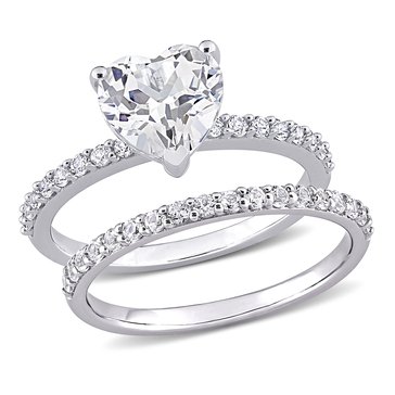 Sofia B. 3 cttw Created White Sapphire Engagement Ring Set