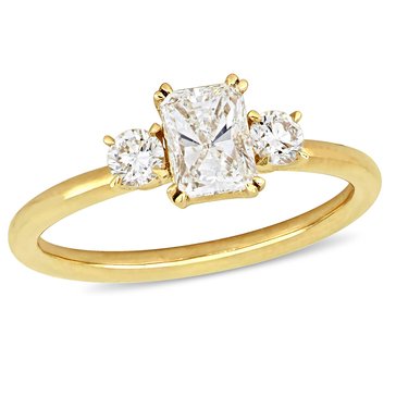 Sofia B. 1 cttw Radiant Round Cut Diamond 3-Stone Engagement Ring