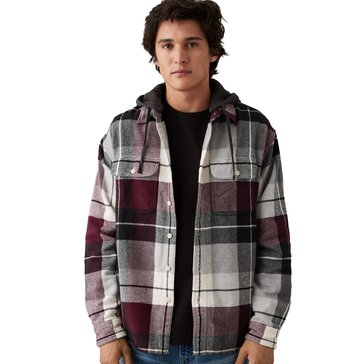 AE Mens  Super Soft Hooded Flannel Shirt