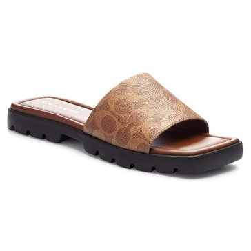 Coach Womens Florence Coated Canvas Sandal
