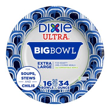 Dixie Paper Bowl Ultra Big 34oz, 16-count