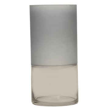 Lifetime Brands 10-Inch Frosted Top Clear Glass Cylinder Vase