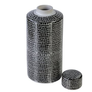 Mikasa Tall Crackle Ceramic Canister