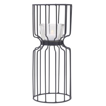 Lifetime Brands 11in Black Cage Metal Votive Holder