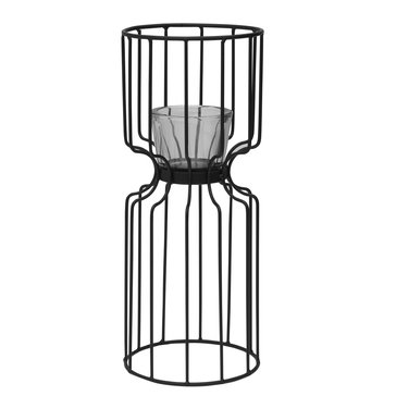 Elements Plants 13in Black Cage Metal Votive Holder