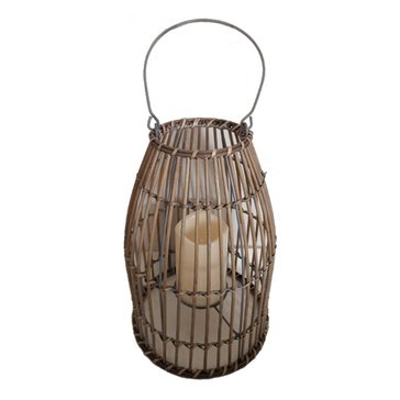 Lifetime Brands 12in Bamboo LED Wood Lantern