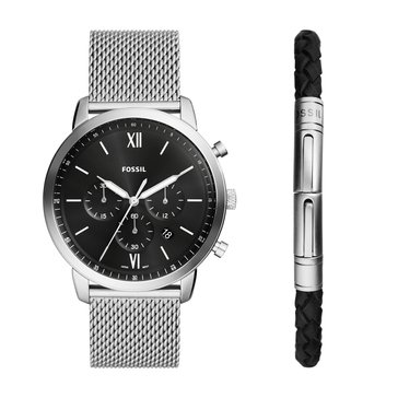 Fossil Men's Neutra Chronograph Mesh Watch & Bracelet Box Set