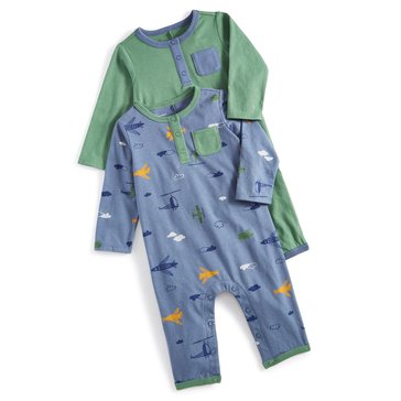 Wanderling Baby Boys' Airplane Mode Coveralls 2-Pack