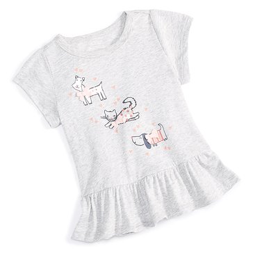 Wanderling Baby Girls' Animal Pals Short Sleeve Tee