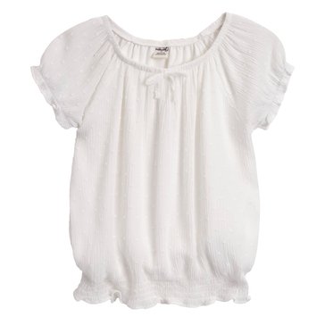 Wallflower Little Girls' Swiss Dot Woven Top