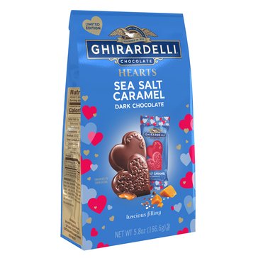 Ghirardelli Dark Chocolate Sea Salt Caramel Hearts Candy