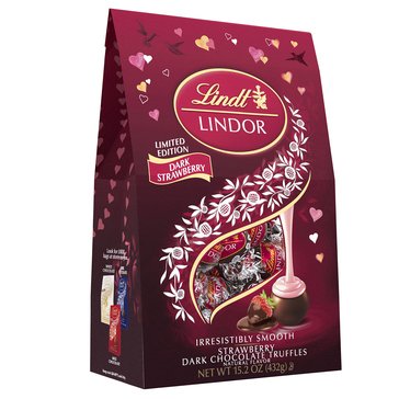 Lindt Lindor Valentine's Day Strawberries & Cream Chocolate Truffles, 15.2oz