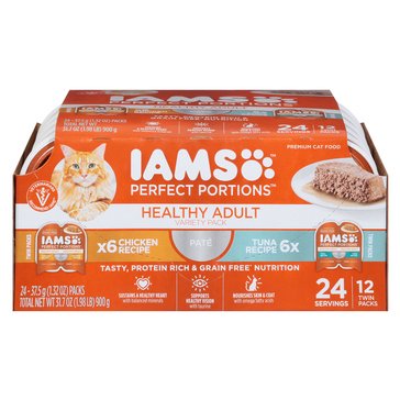 Iams Perfect Portions Loaf Pate Chicken And Tuna Variety Pack Wet Cat Food