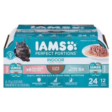 Iams Perfect Portions Cuts In Gravy Salmon And Tuna Variety Pack Wet Cat Food