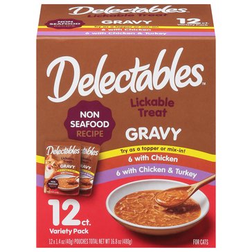 Hartz Delectable Lickable Gravy Non Seafood Recipe Variety Cat Treat