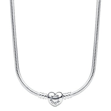 Pandora Moments Heart Clasp Snake Chain Necklace