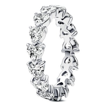 Pandora Row of Hearts Eternity Ring