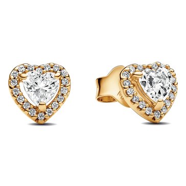 Pandora Sparkling Elevated Heart Stud Earrings