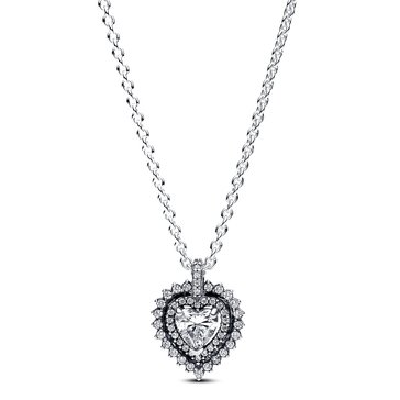 Pandora Sparkling Heart Halo Pendant Necklace