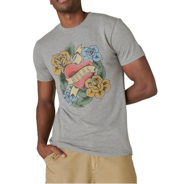 Lucky Brand Men's Beer Tattoo Graphic Tee