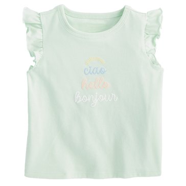 Wanderling Baby Girls' Hello Flutter Tee