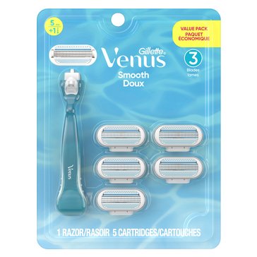 Gillette Venus Smooth Razor Value Pack with 5 Refills