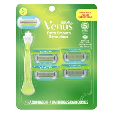 Gillette Venus Extra Smooth Razor Value Pack with 4 Refills