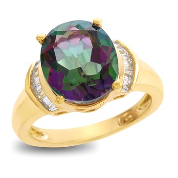 Oval Mystic Topaz White Topaz Ring