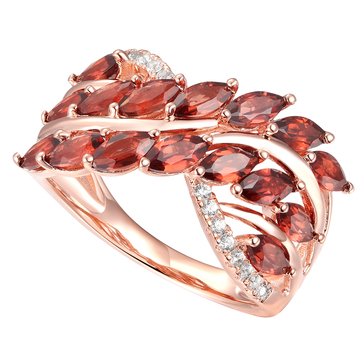 Multi-Stone Garnet Diamond Ring