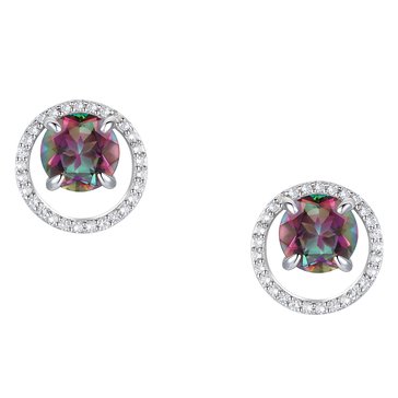 Mystic Topaz Diamond Earrings