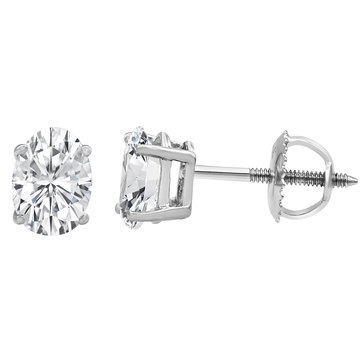 Evolv. 1/2 cttw Lab Grown Oval Diamond Solitaire Stud Earrings
