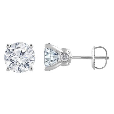 Evolv. 3 cttw Lab Grown Round Diamond Solitaire Plus Stud Earrings