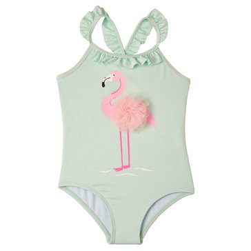 Wippette Toddler Girls' 3D Flamingo One Piece Swimsuit