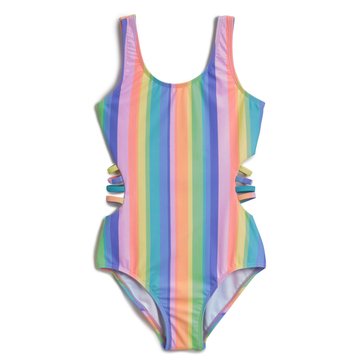 Go Coco Little Girls' Strappy Stripe One Piece Swimsuit