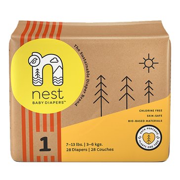Nest Baby Diapers Natural Plant-Based Baby Diapers Size 1