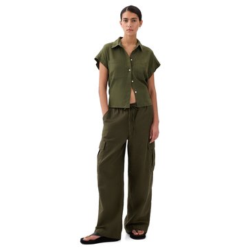 Gap Women's Linen Wide Leg Cargo Pant