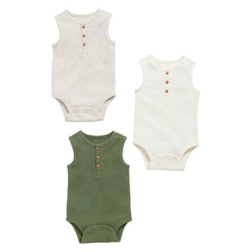 Old Navy Baby Boys' Tank Henley Waffled Bodysuits 3-Pack
