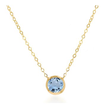 Aquamarine Bezel Necklace