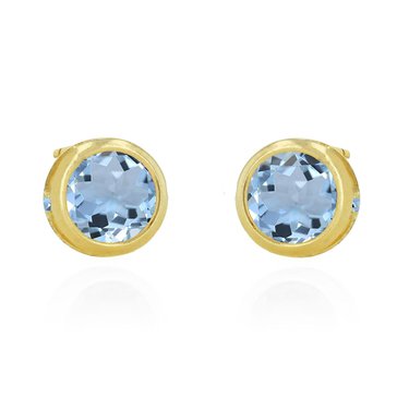 Aquamarine Bezel Earrings