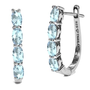 Aquamarine Hoop Earrings