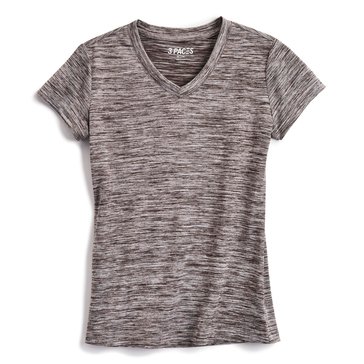 3 Paces Big Girls' Christine Shorts Sleeve Space Dye V-Neck T-Shirt