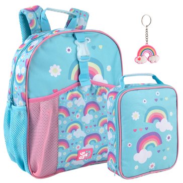 AD Sutton Girls Rainbow Backpack with Lunch Box