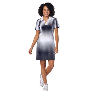 Tommy Hilfiger Women's Stripe Johnny Collar Knit Dress