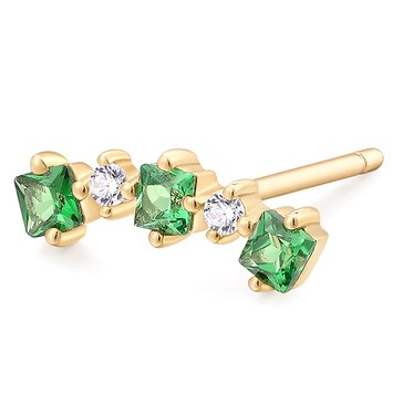 Aurelie Gi Jaida Tsavorite and White Sapphire Single Climber Earring