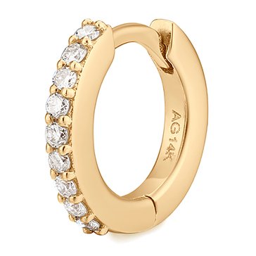 Aurelie Gi Carly Single Mini Diamond Huggie Hoop Earrings