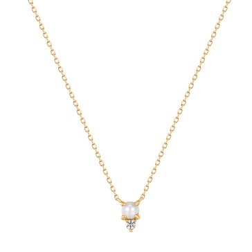 Aurelie Gi Talia White Pearl White Sapphire Necklace